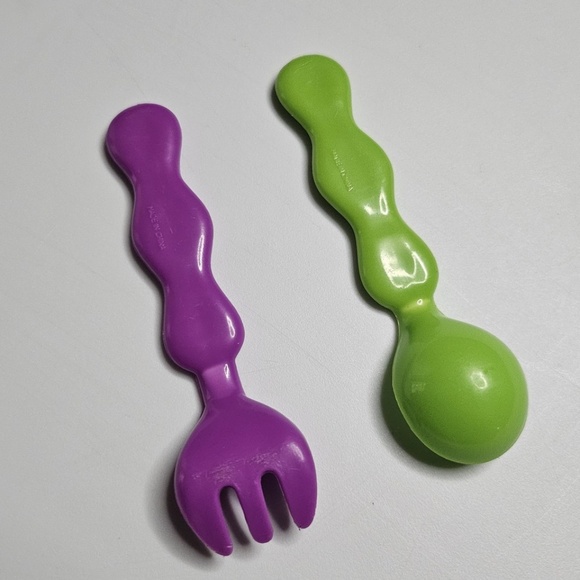 Set My Sweet Baby Deluxe Ensemble Replacement Pink Plate Purple Fork Green Spoon - Picture 7 of 8